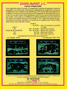 20000 Avant J.C. (F) (1987) (Trainer) box cover back